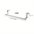 1pc Kitchen Stainless Steel Towel Rack Storage Rack Non-Porous Cabinet Door Back Rag Rack Storage Qme L
