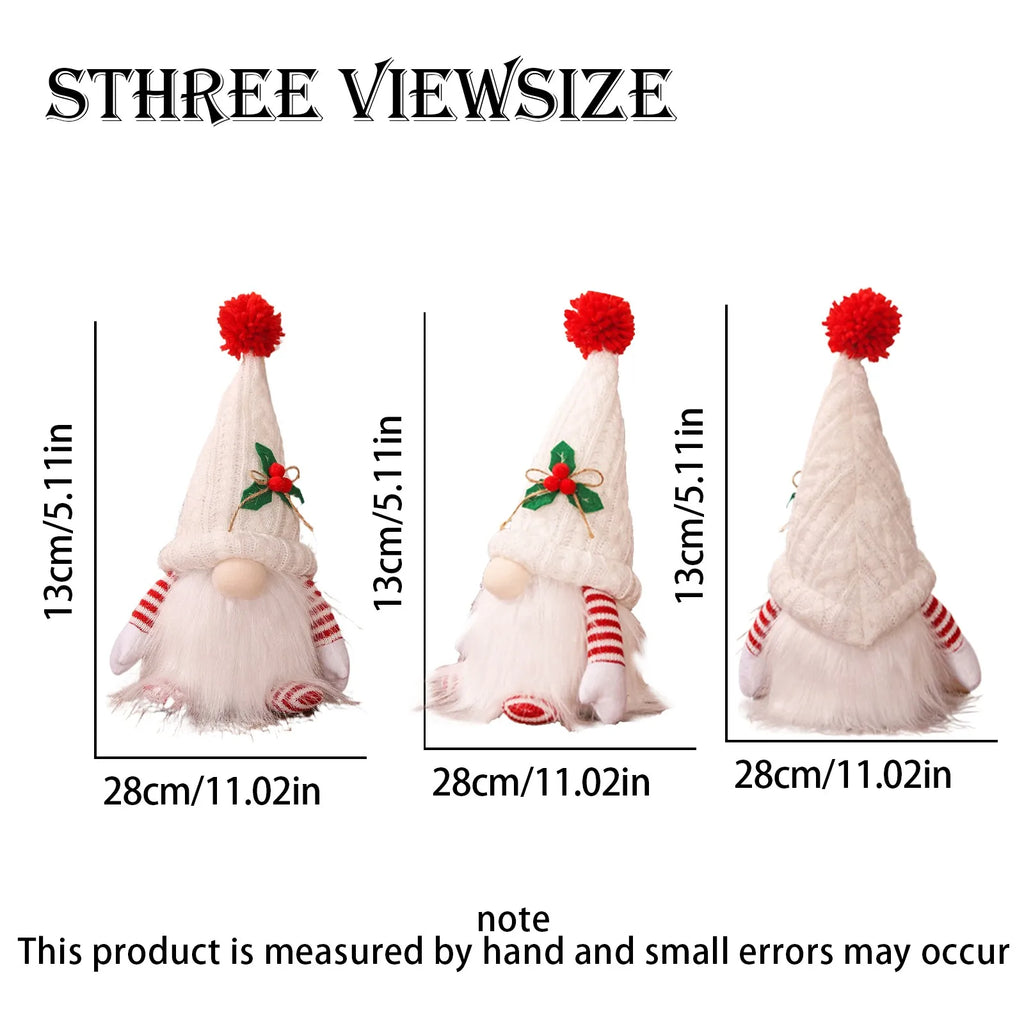 New Christmas Dwarf Ornament Mini Plush Gnome Figurine for Holiday Home Decoration DIY Scene Layout Props Party Doll Gift Qme