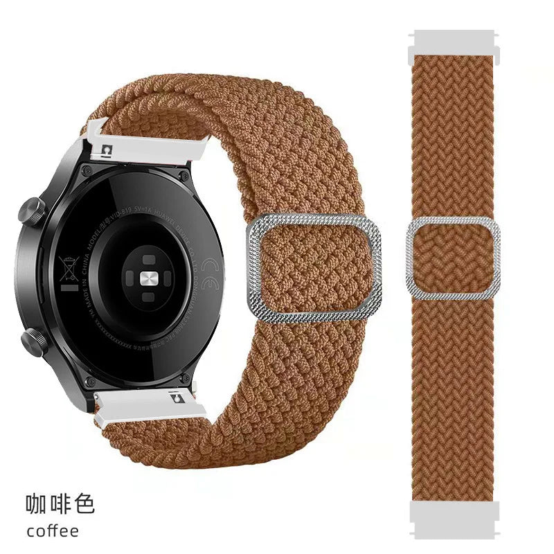 Elastic Nylon Braided Watch Band Adjustable Strap For Samsung Galaxy Watch 3 Huawei Watch 20MM 22MM 45MM 46MM Qme