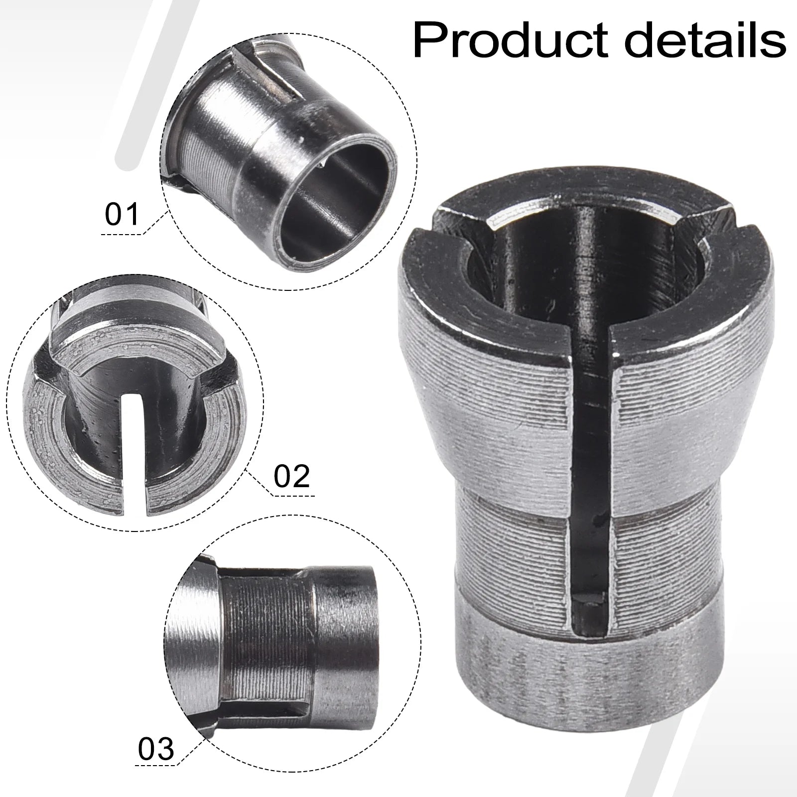 1 Pc Collet Chuck Adapter For Engraving Trimming Machine Router Carpentry 8x16.5mm Collet Chuck Adapter Qme