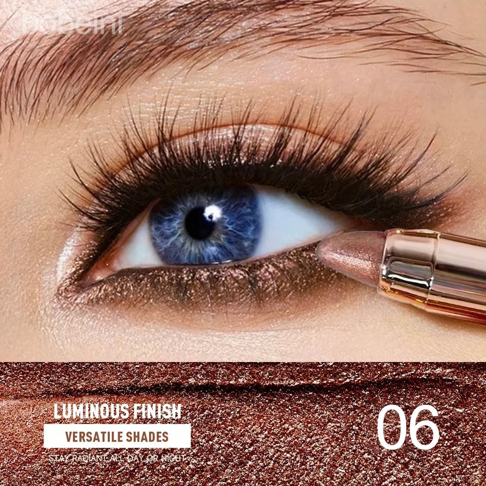 Double-ended Eyeshadow Stick Waterproof Pigment Matte Glitter Qme 06-brown