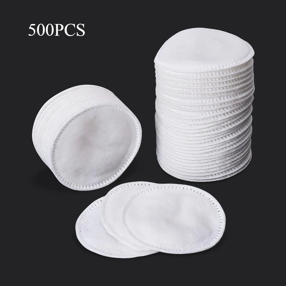 100/200/500PCS Disposable Cosmetic Wipes Nail Art Cleaning Round Pads Soft Daily Supplies Facial Cotton Makeup Remover Tool Qme 500pcs
