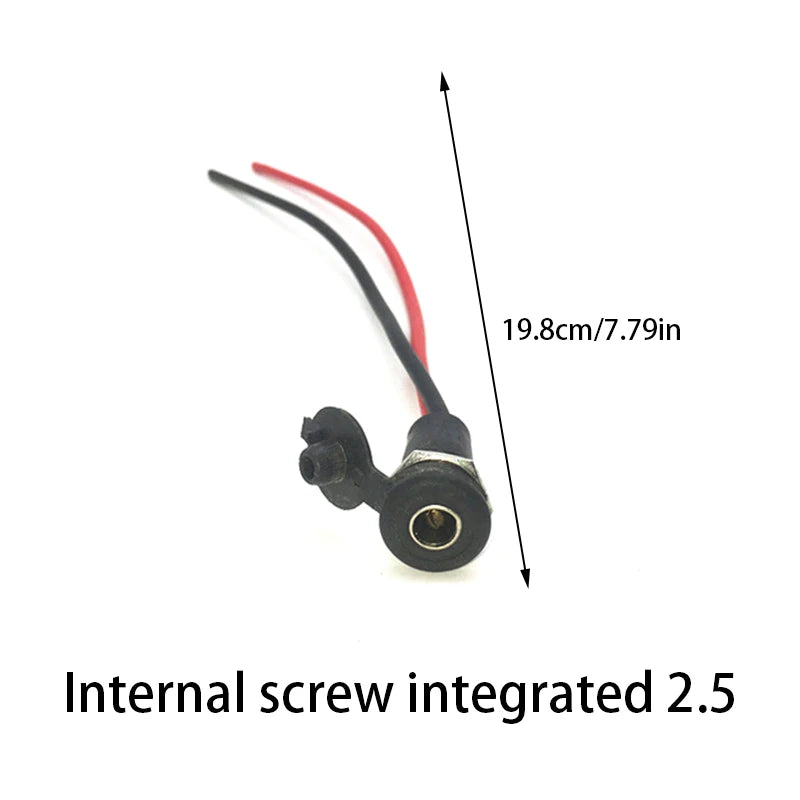 1PC Electric Bicycle Charging Head Lithium Battery Output Line Round Male And Female Base Dc2.1 / 2.5 Charger Plug Socket. Qme A6