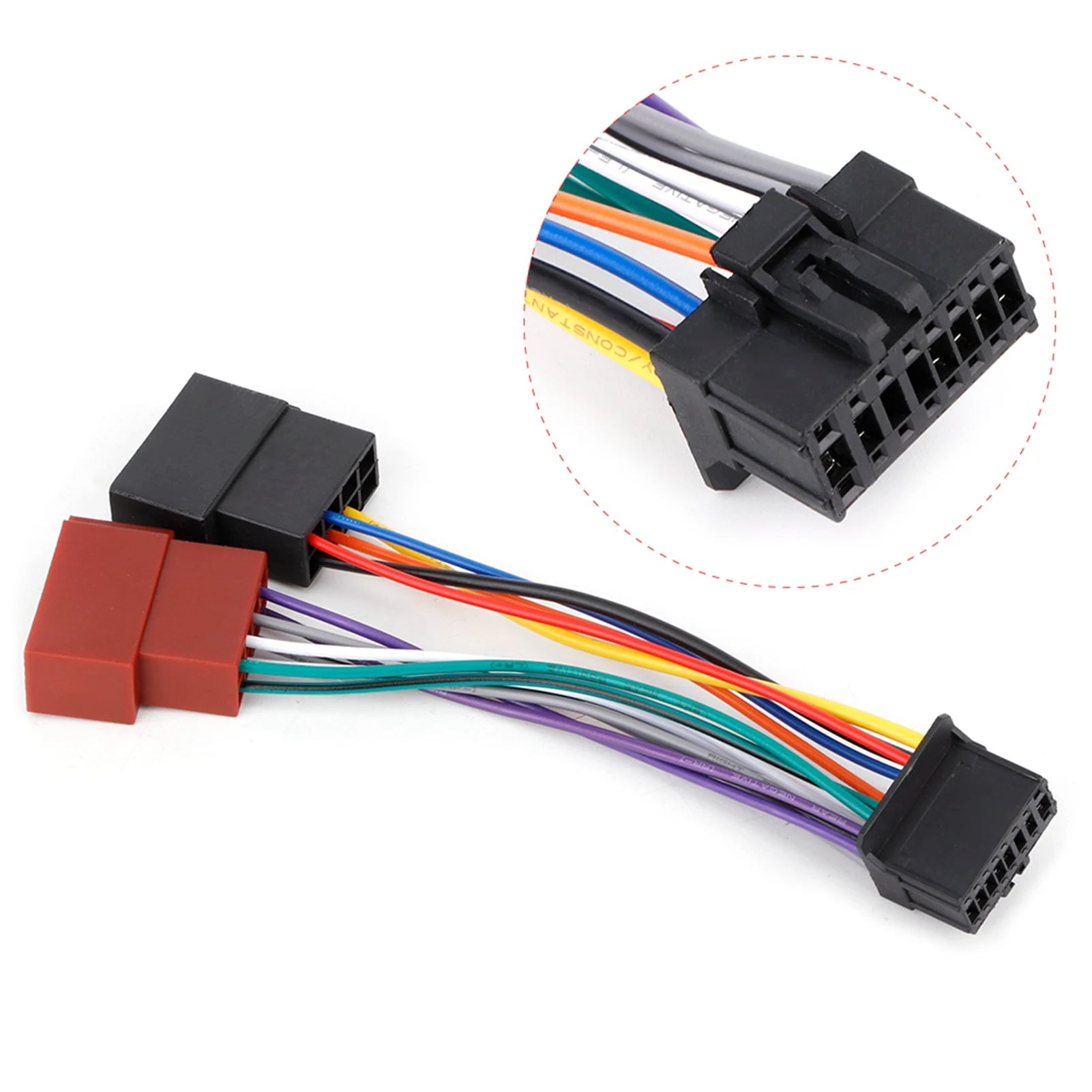 Stereo Harness 16pin Stereo Harness Car Stereo Harness 16pin Port to Mini Iso 8pin Plug Wiring Cable Fits for 2003‑on Qme