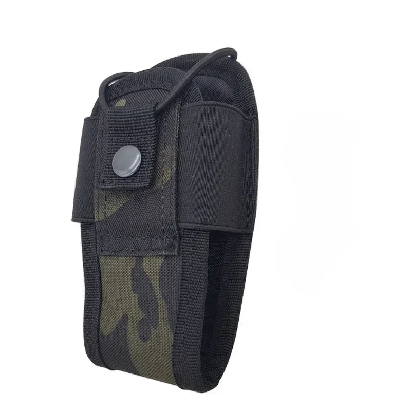Portable Radio Walkie Talkie Holster, 1000D Tactical Molle Waist Bag Holder Pocket, Carry Bag for Hunting Camping Qme black camouflage