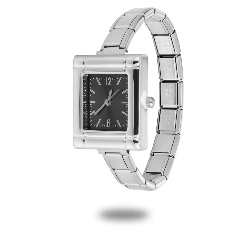 Fashion Italian Elastic Charm DIY Width Stainless Round Watch Women's
