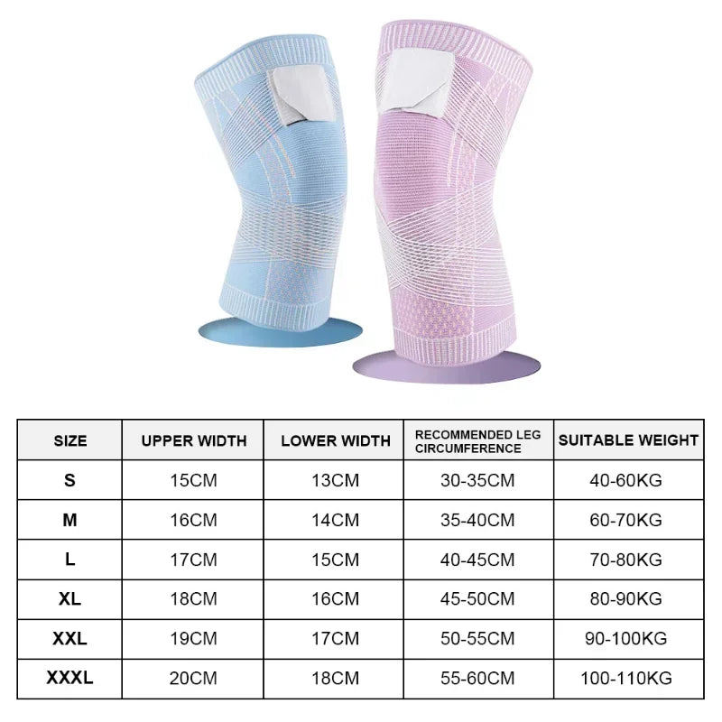 Knee Pads Pressurized Elastic Support for Men and Women, Fitness Gear, Basketball and Volleyball Brace Protector Bandage Qme