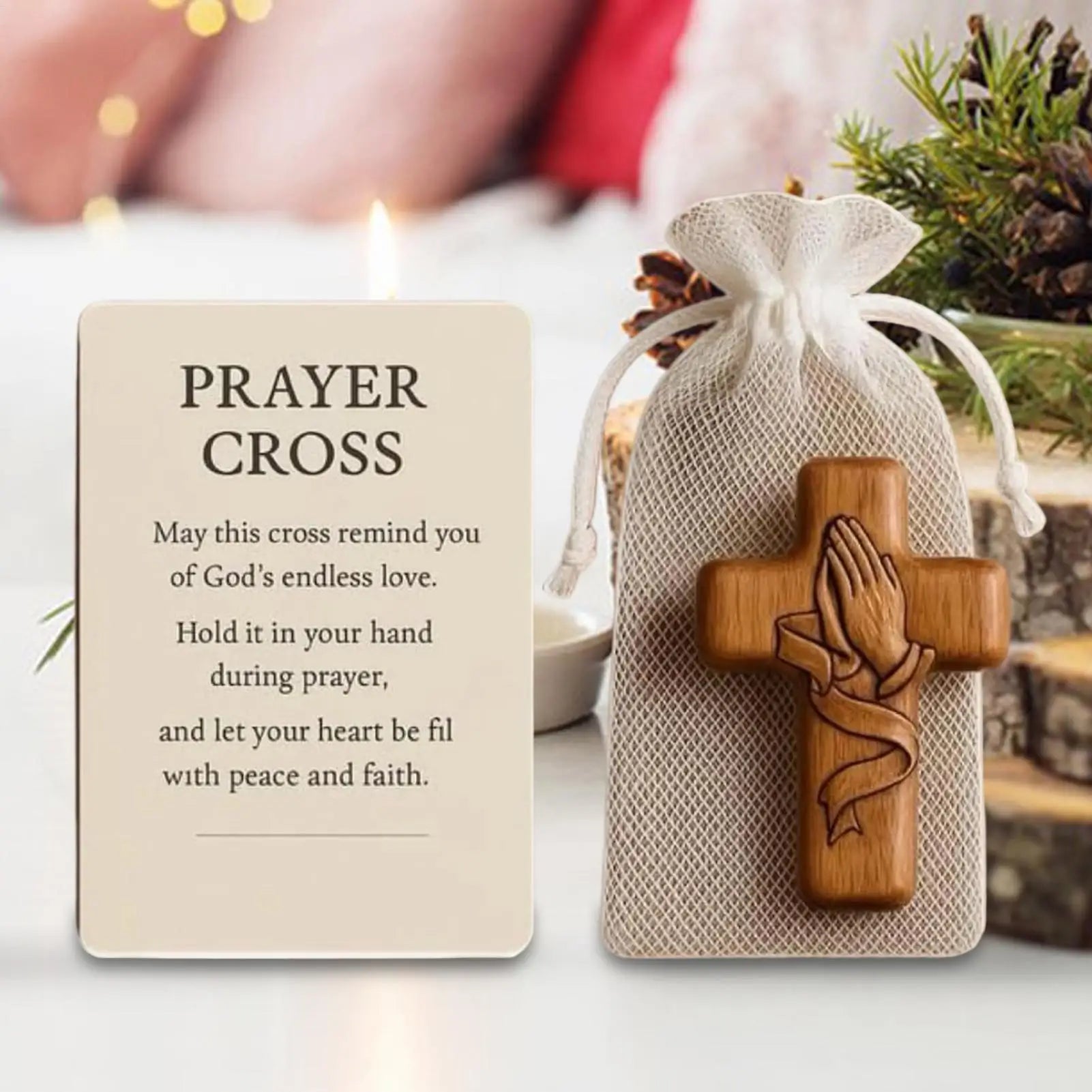 Wooden Cross Hand Clinging Crosses Handmade Crucifix Daily Devotion Qme
