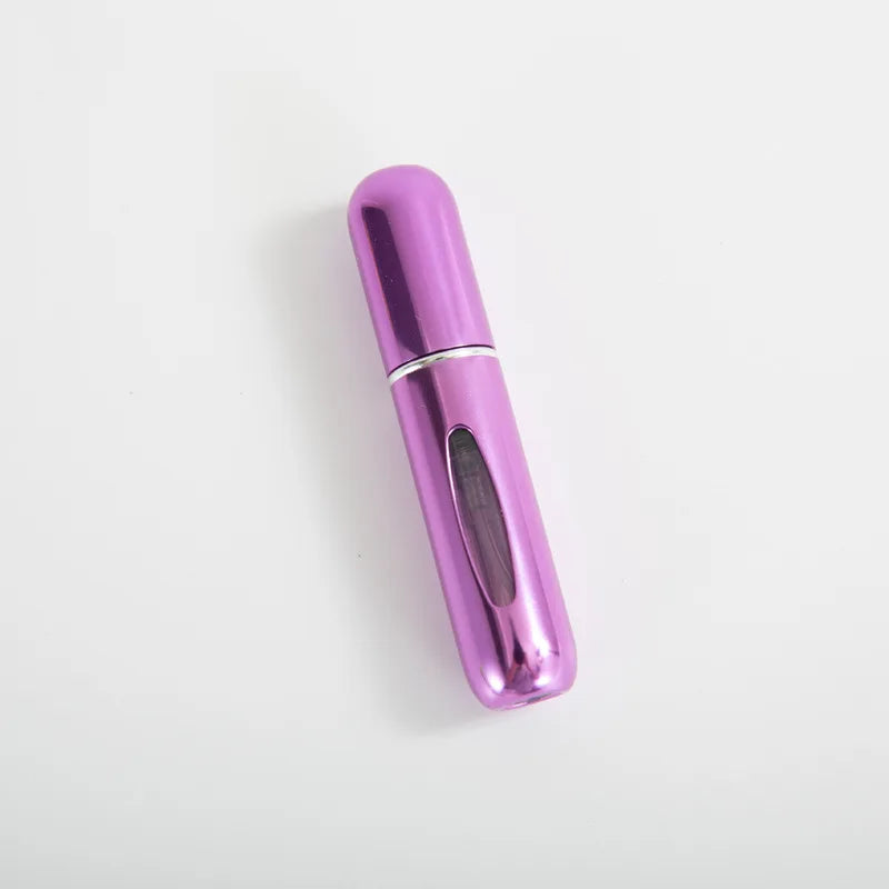 1/3/5/10pcs travel Leak portable mini perfume bottle with Bottom Fill Function aluminum refillable 5ml spray bottle Qme brilliant violet Metal 5ml