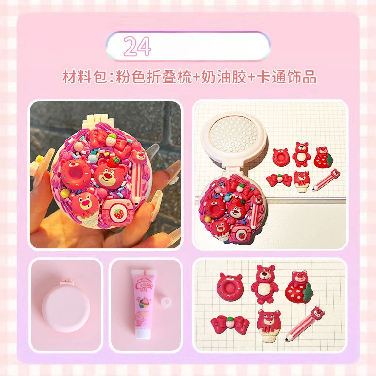 Hello Kitty Kuromi DIY Cream-colored Air-cushion Comb Materials