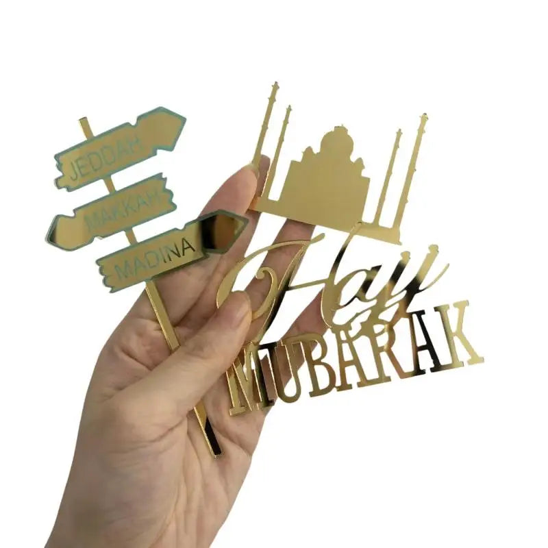 Birthday Cake Charms Personalized Umrah Mubarak Hajj Letter Topper Qme