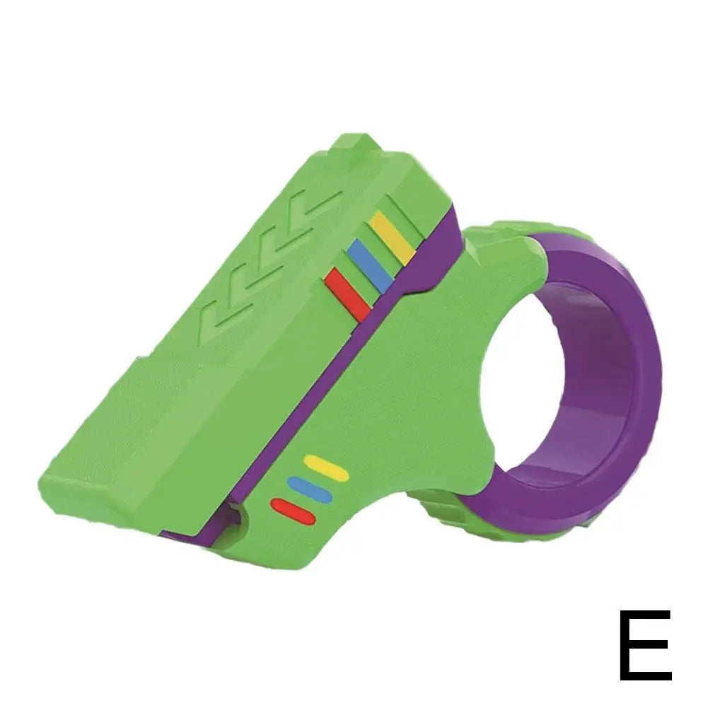 Multi-function Stress Relief Fidget Ring Office Decompress Rotary Finger Sliders Small Pistol Fingertip Toy for Adults Kids Gift Qme E