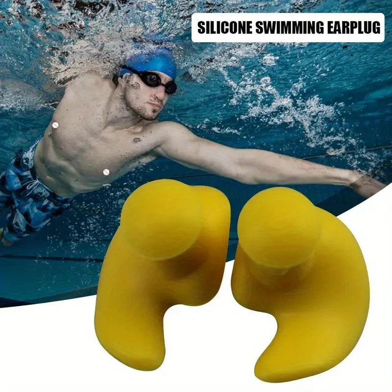 1 Pair Waterproof Soft Earplugs Silicone Portable Ear Plugs Swimming Accessories Durable Earplugs Classic Delicate Texture Qme