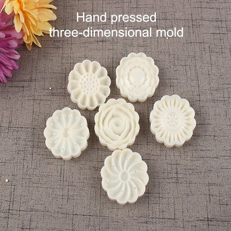 Mooncake Mold Set Pattern Seal, Suitable For Mid-Autumn Cakes, Diy Cookies, Flower Dessert Making Tools Baking Tool Home、 Qme