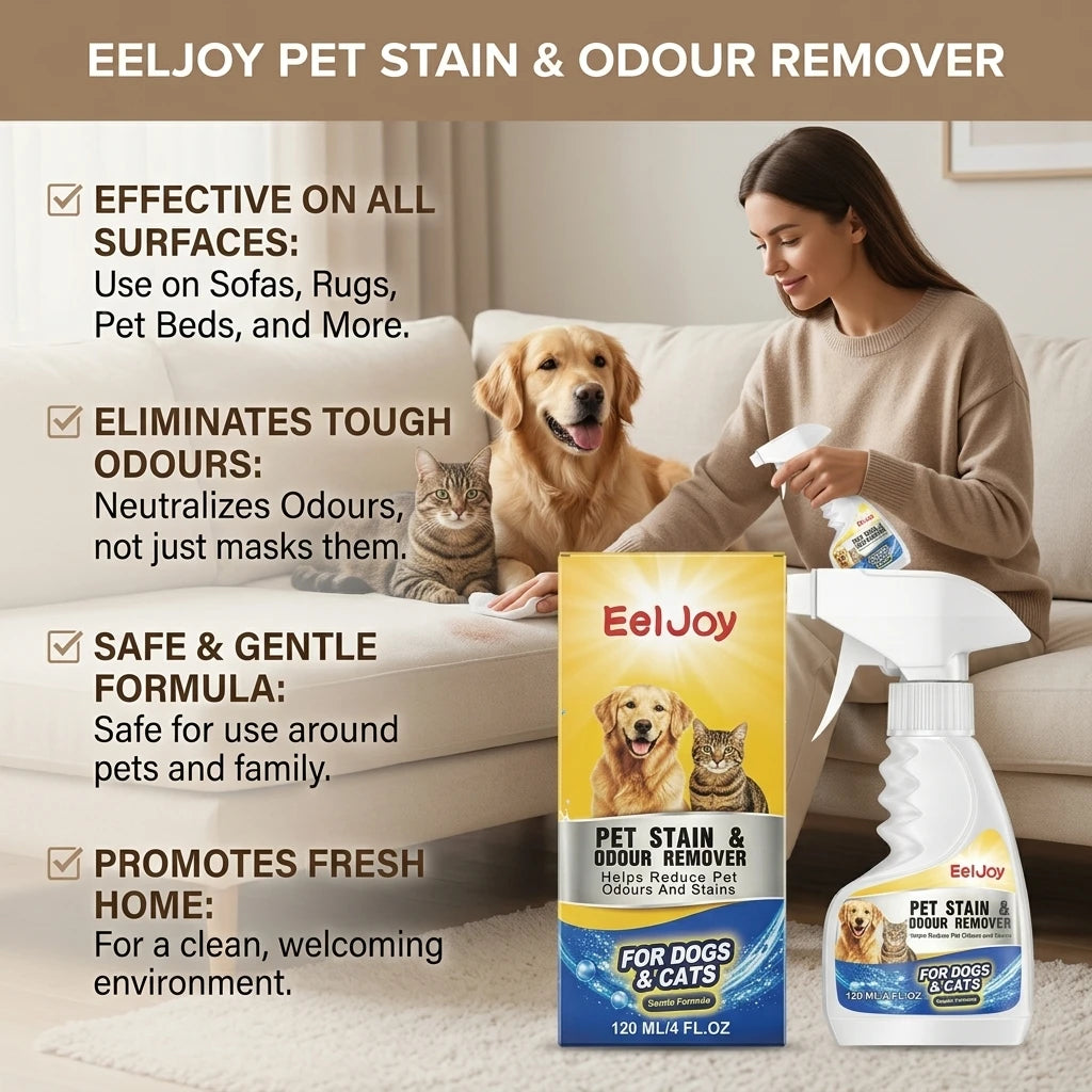 Pet Stain & Odour Remover Spray Removing Urinary Scale Eliminating Odors Reducing Bacteria Long Lasting Freshness Pet Deodorizer Qme