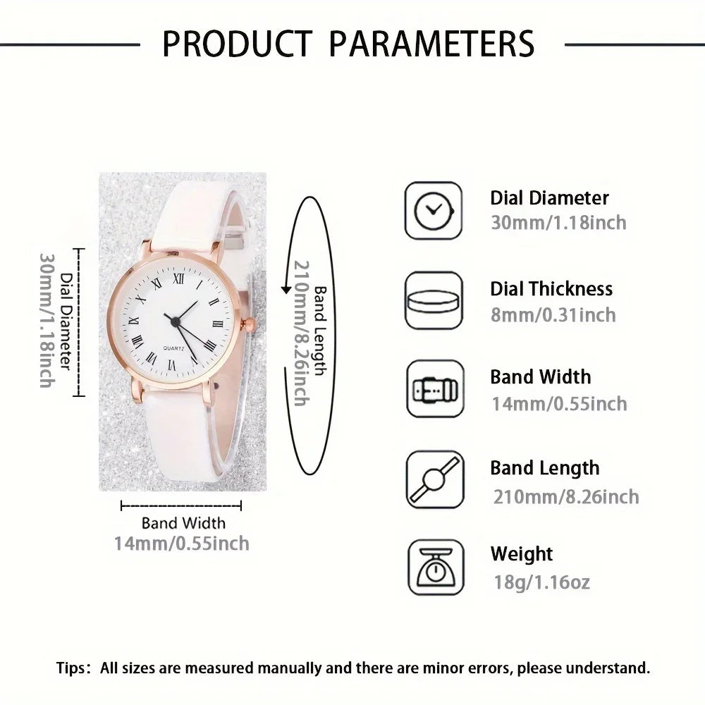 New Butterfly Watch Jewelry Set Women's Roman Dial Quartz Watch+Necklace Earrings Ring Bracelet Five Piece Set Qme