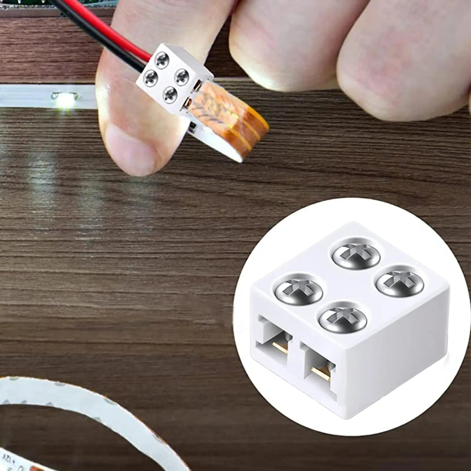 LED Light Strip Connectors Solid 8mm LED Light Connectors Easy-to-Use LED Connector Versatile LED Strip Light Connectors For 5V Qme