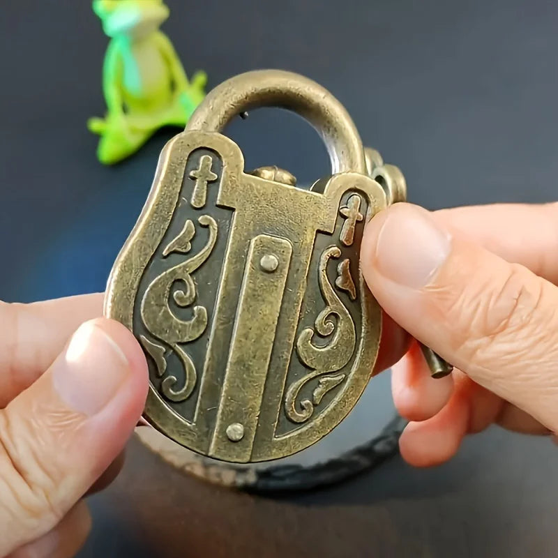 Vintage Alloy 1pc Puzzle Lock With Key - Antique Padlock Brain Teaser Magic Trick， Metal Trick Lock For General Entertainment Qme