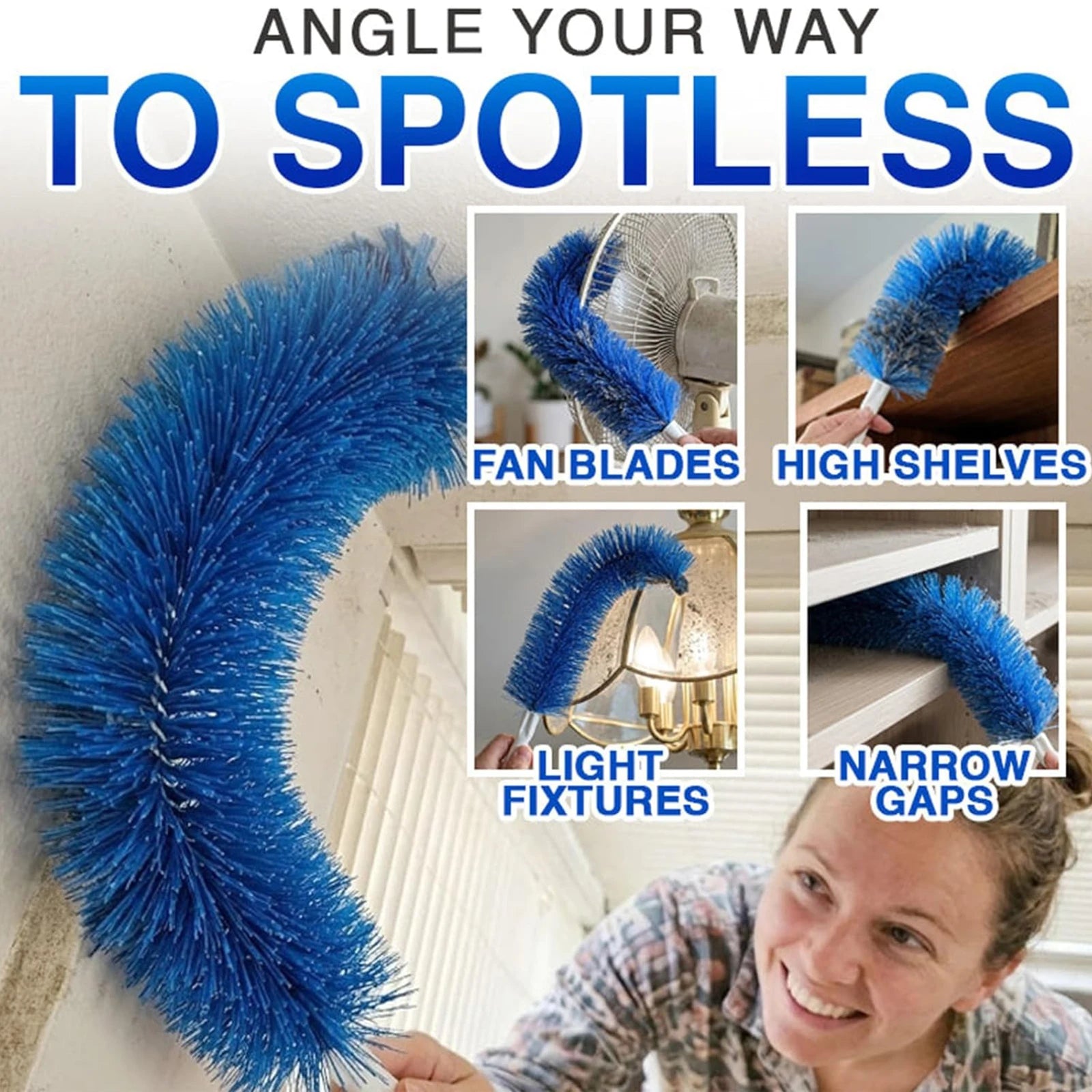 Bendable Cobweb Duster Multifunctional Reusable Dust Remover Multi Purpose Crevice Brushes for Sewer Screen Window Blinds Qme