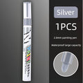 Car paint scratches repair brush pen waterproof water paint marker pen car tire tread care automotive black white red silver Qme Silver
