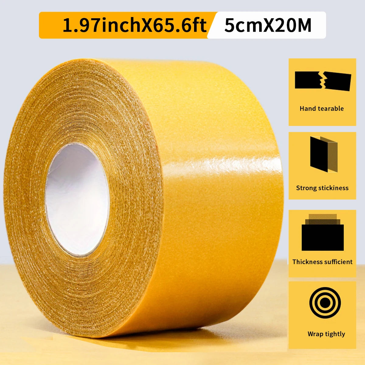 High Adhesive Strength Mesh Double-Sided Duct Tape - Weatherproof, Invisible, Quick & Seamless Installation for Carpet, Weddings Qme 5cmX20m