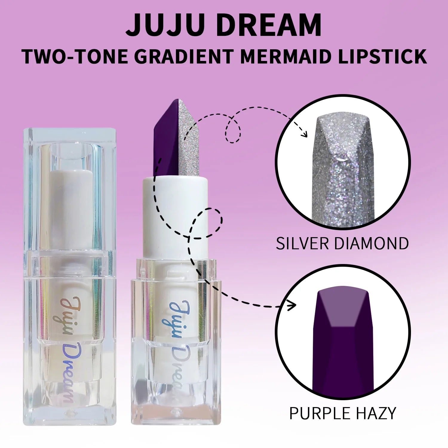 Color-changing Dual-tone Lipstick Temperature-sensitive Rose Purple Qme