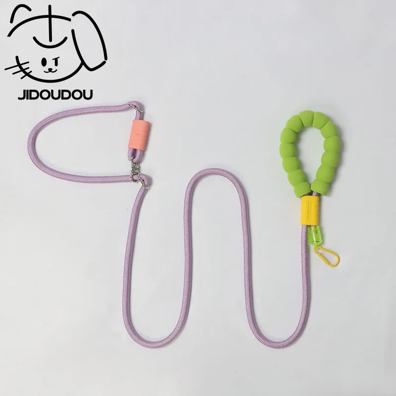 B Cross Body Wearable Dog Leash Cloud Foam Cotton Handle P Leash For Dog Walking Outdoors Qme Purple foam P string XS（old）