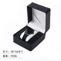 Single Watch Gift Box with Pillow Premium PU Leather Wristwatch Display Case Organizer and Watch Case for Gift Qme Blackone