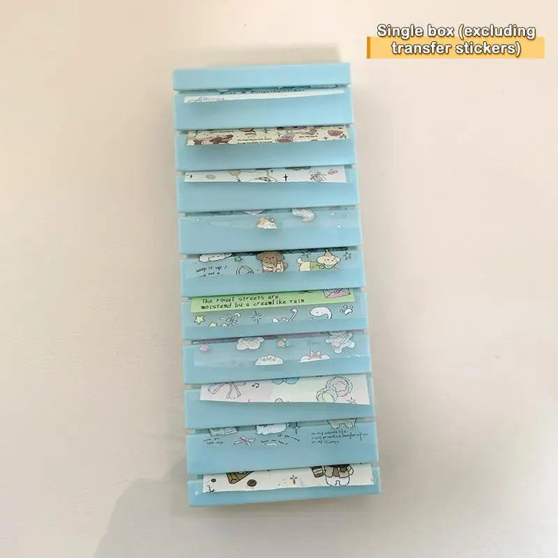 Nail Transfer Paper Organizer Box 10 Grids Sticker Accessories Qme Blue