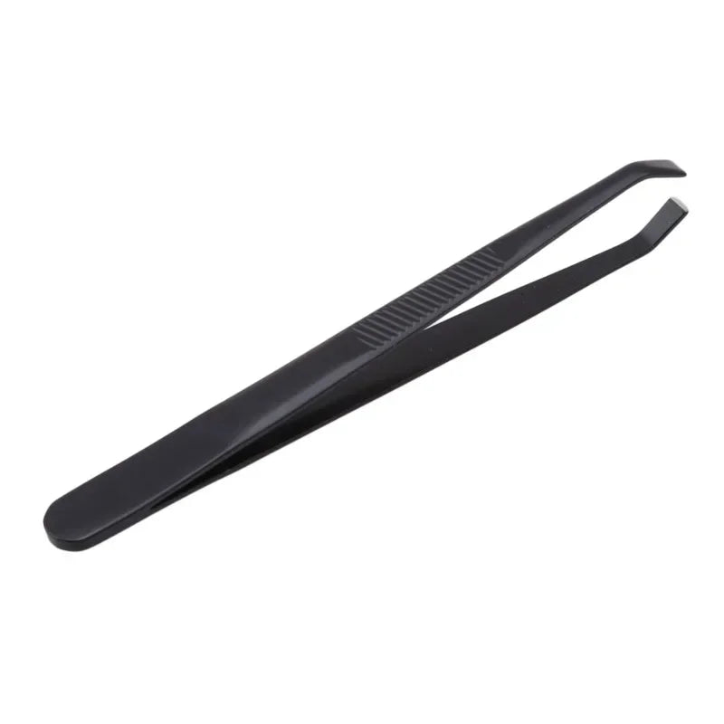 Eyebrow Tweezers Facial Hair Removal Clip Stainless Steel Flat Slant Qme