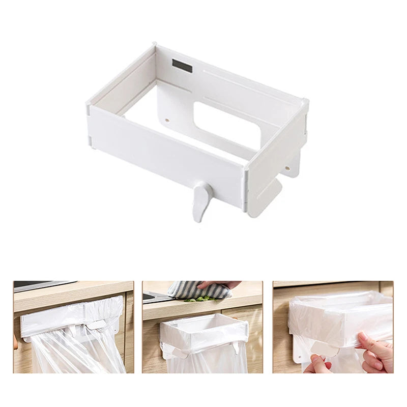 Foldable Garbage Bag Hanging Rack Home Kitchen Bathroom Portable Qme