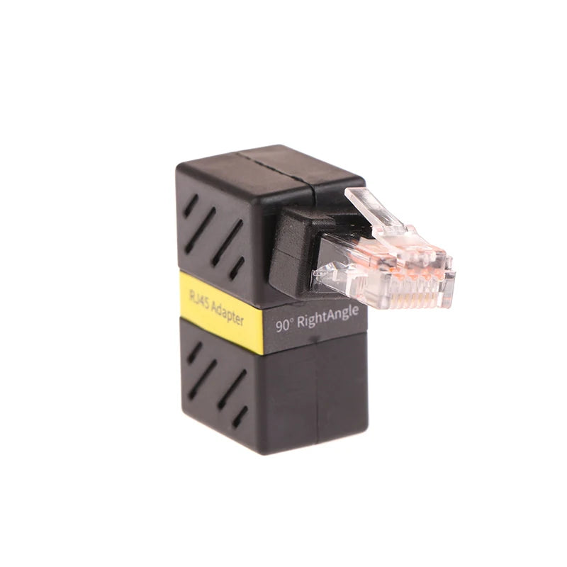 360 Rotatable Network Plug RJ45 Gigabit Adapter 90 Degrees Right Qme