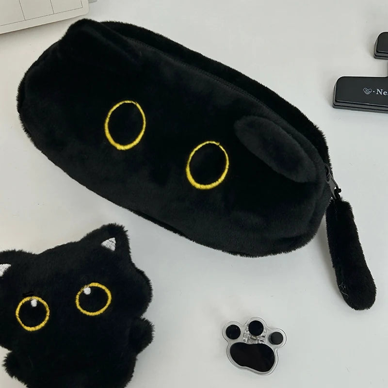 Large Capacity Multifunctional Pencil Case Cartoon Cat Stationery Bag Qme