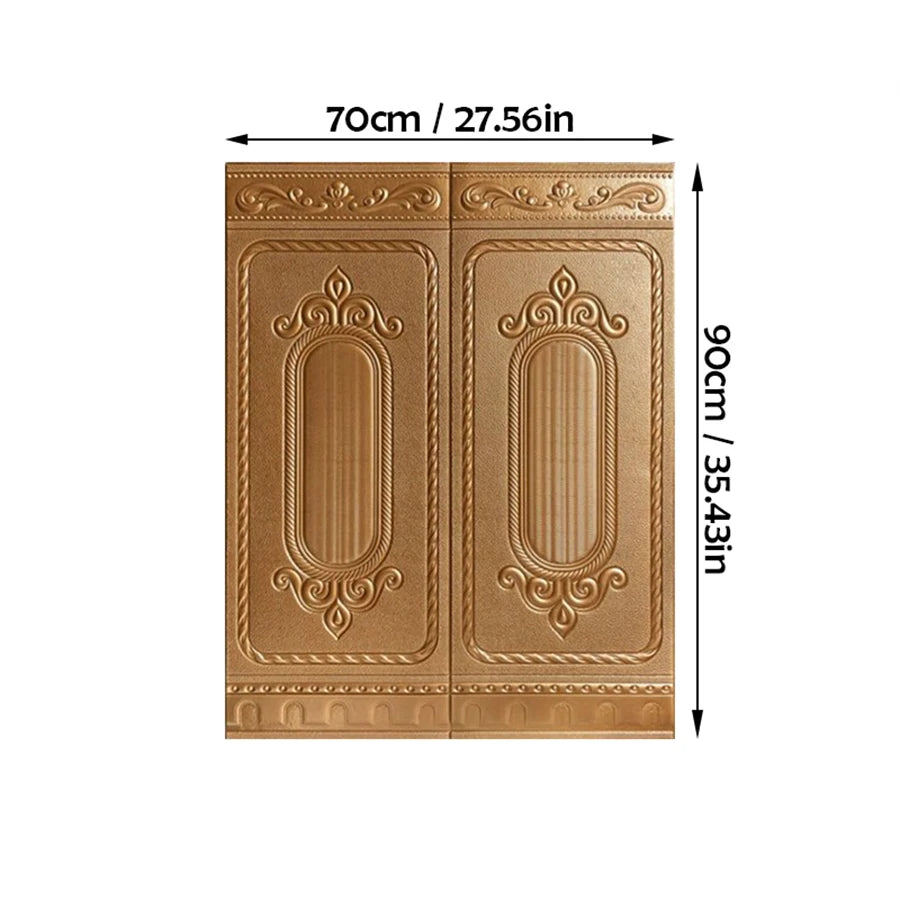 90CM*70CM 3D Waterproof Moisture-proof Living Room Bedroom Wall Surround Headboard Soft Package Wallpaper Self Adhesive Painting Qme C 90cmX70cm-5pcs