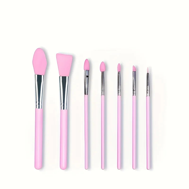 7pcs Silicone Brush Applicator Kit for Resin Epoxy Art Crafting And Cream Makeup Products Qme