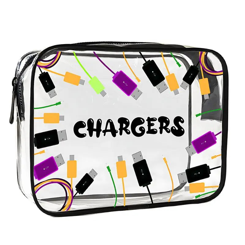 Transparent Single-Sided Print Cosmetic Bag Portable Travel Toiletry Bag Thickened Makeup Bags Organizer PVC Storage Pouch Qme A3
