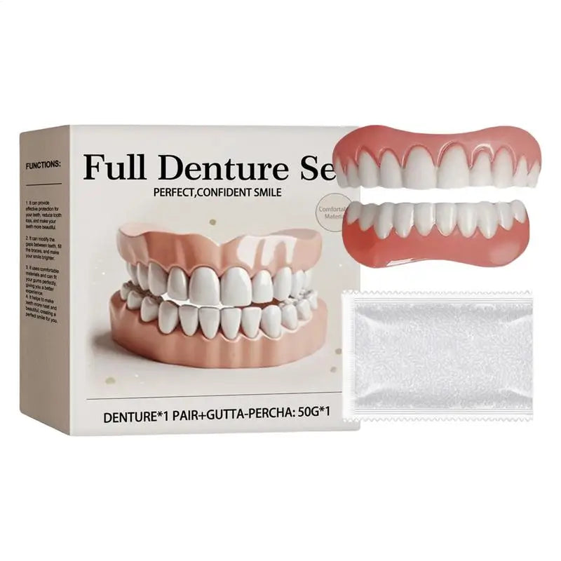 Silicone Denture Natural Safe Professional False Teeth Securing Upper Qme