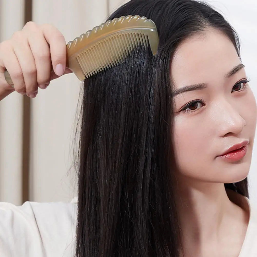 Fine Tooth Comb Horn Hand Made Polished Hair Anti Static Massage Qme