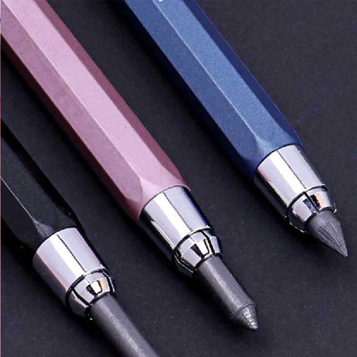 Metal Mechanical Pencil 5.6mm 2B/4B/6B/8B Pencil Refill, For Architect Writing Drafting Art Engineering Painting Sketch Design Qme