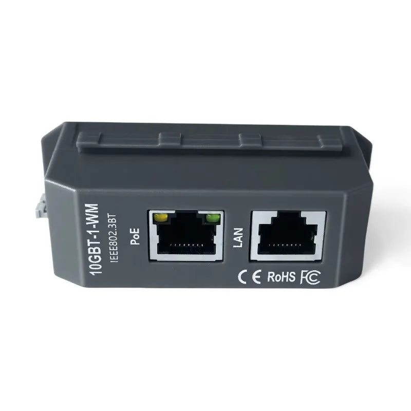 2.5G 10G Data Rate Active PoE++ Injector 90W Output DIN Rail Mounting IEEE 802.3af/at/bt 4-pair PoE For PTZ Cameras WiFi 6/6E Qme