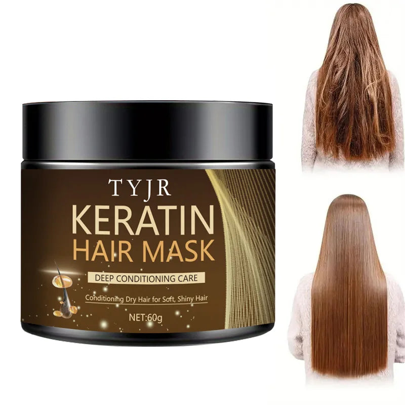 Keratine Magic Hair Mask Protein Straightening Repair Cream for Dry, Frizzy, Damaged Hair Professional Smoothing, Shining, and Deeply Moisturizing Care 60G/30G Qme
