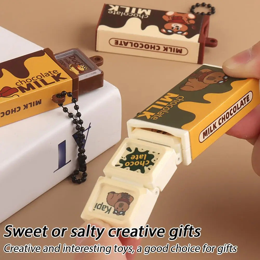 Fidget Toy Decompression Simulated Chocolate Stress Relief Keychain Qme