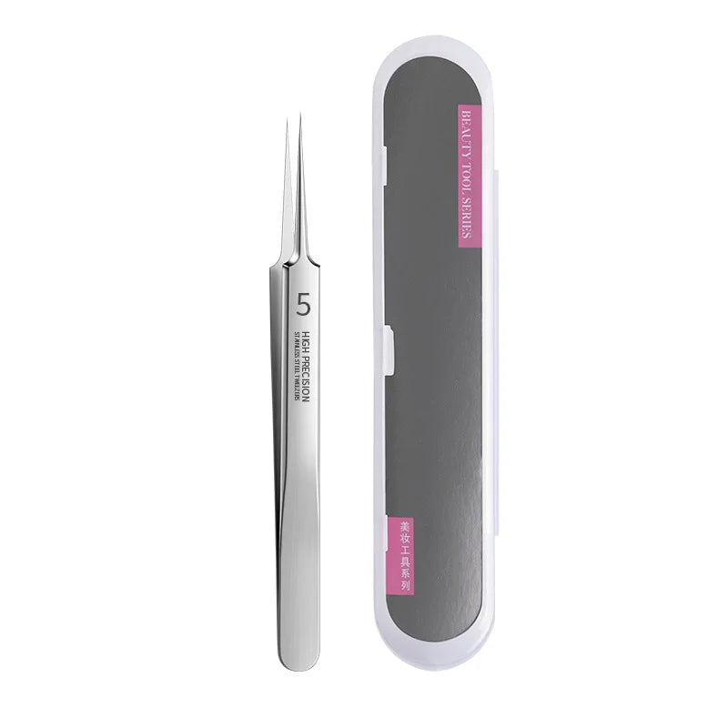 German Extra Fine No. 5 Cellular Acne Blackhead Tweezers - Facial Beauty Remove Acne Needle Tools for Skin Care Acne Needle Tool Qme straight with box