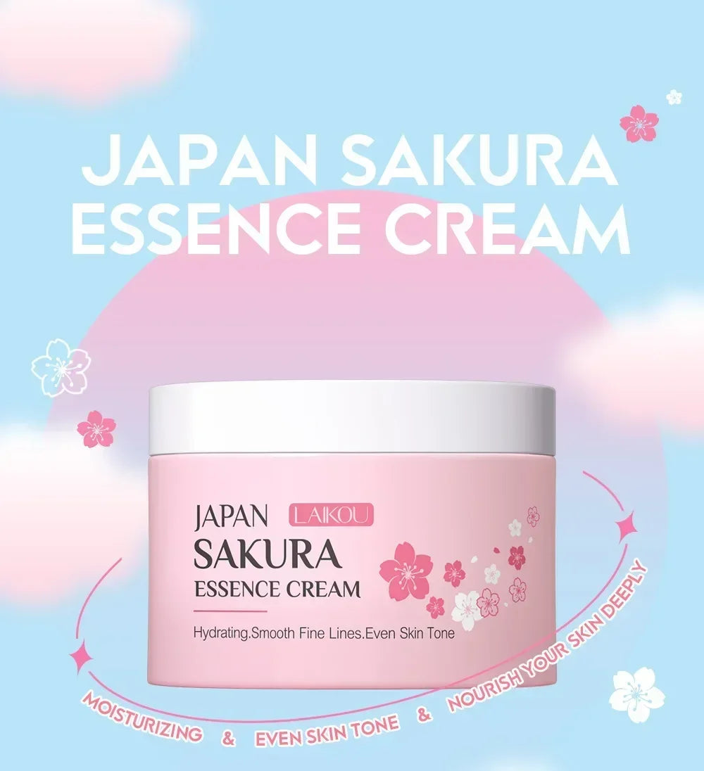 LAIKOU Japan Sakura Face Cream Smoothing Moisturizer Whitening Qme