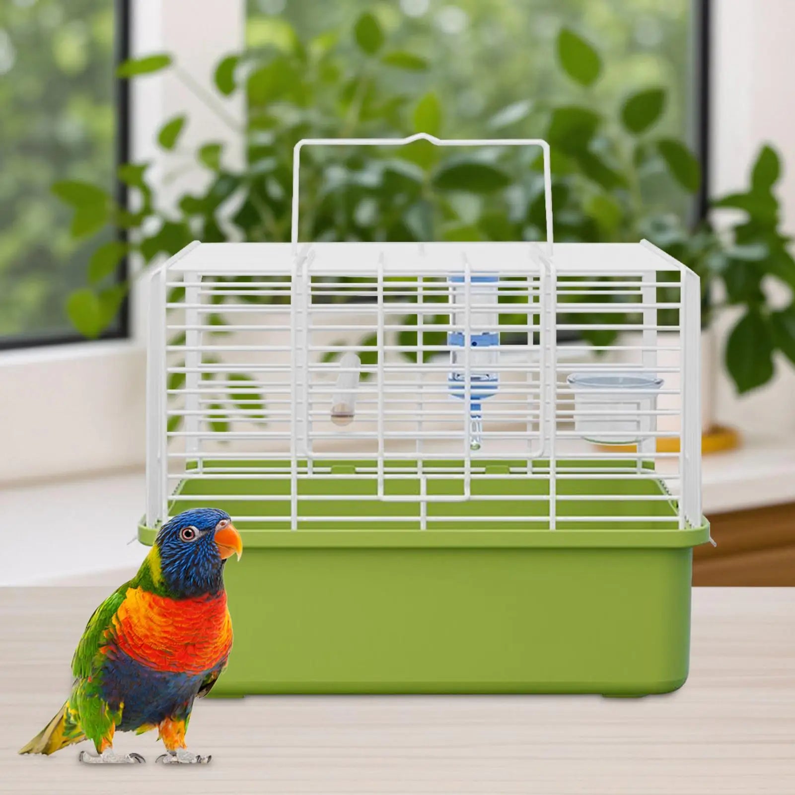 Bird Cages Parakeets Portable Large Space Carrier Handle Parrot Beaks Qme