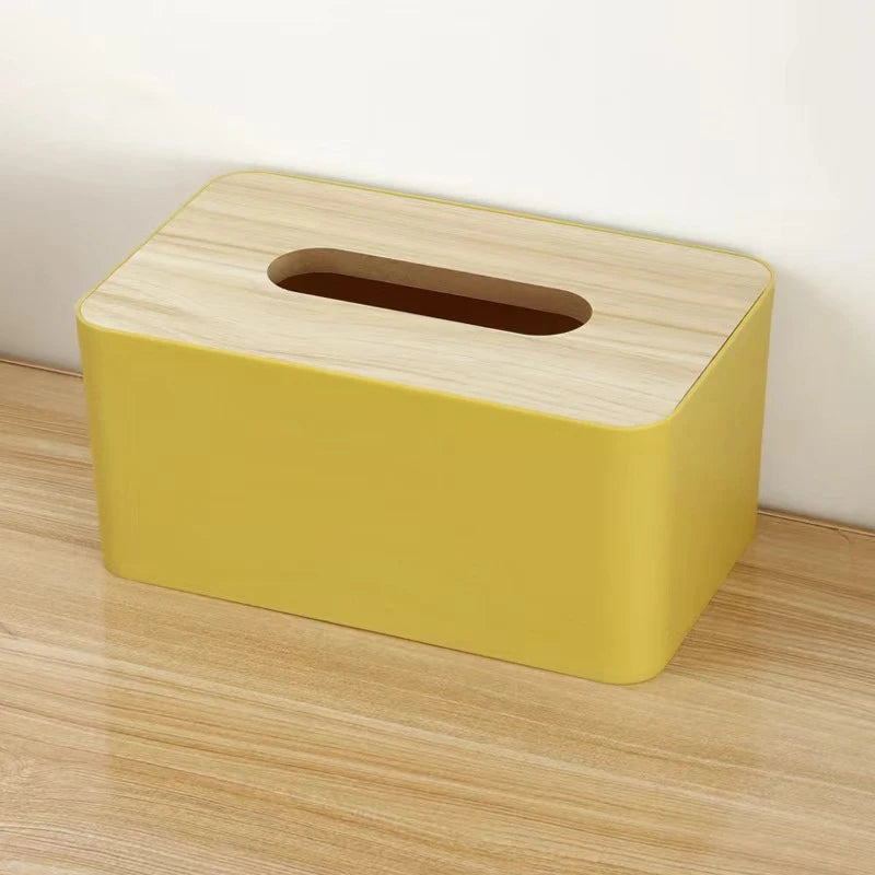 Plastic Tissue Box Simple And Creative Multi-Functional Tissue Storage Box For Home Use Qme Yellow