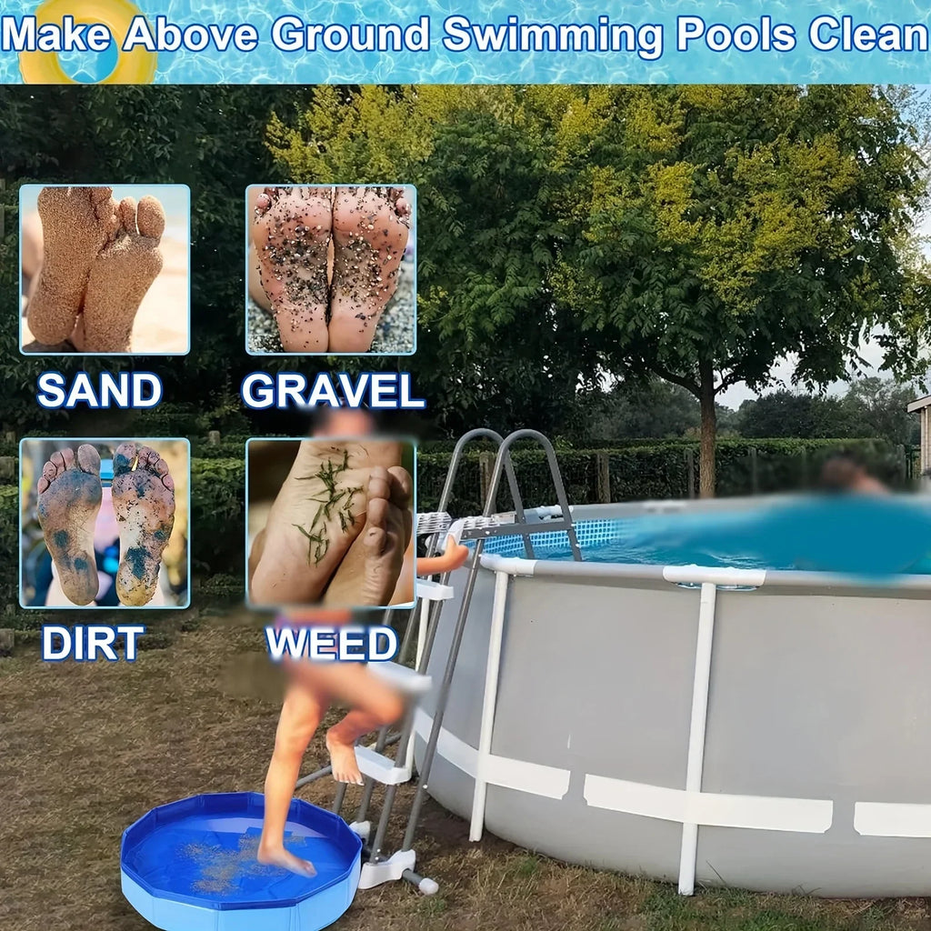 1Pc Portable Folding Foot Bath Bucket, Suitable for Swimming Pool Entrance, Multi-component Essential Pool Cleaning Accessories Qme