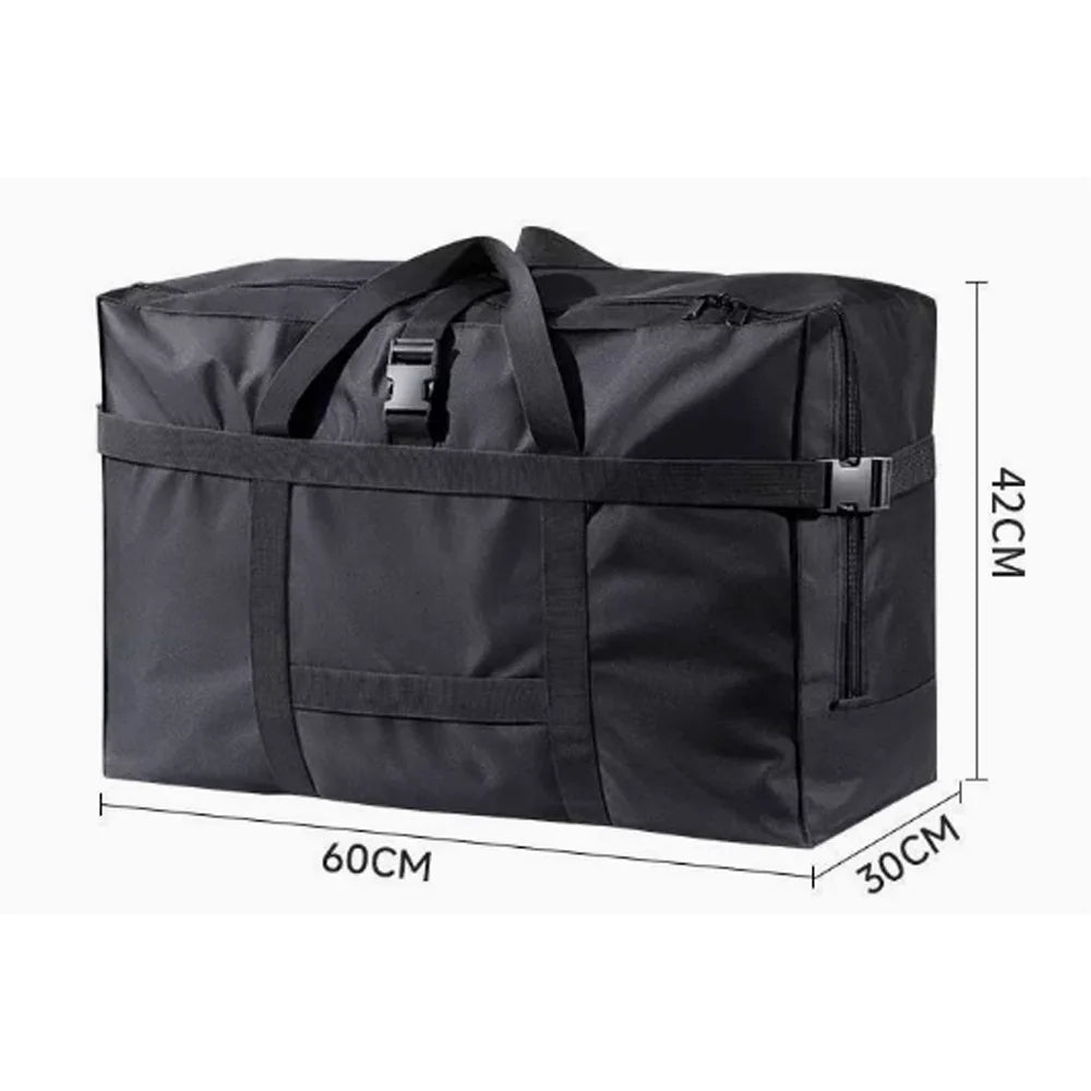 Oxford Fabric Heavy Duty Moving Packing Bag Extra Large Thickened Quilt & Clothes Storage Organizer Travel Duffle Qme Black