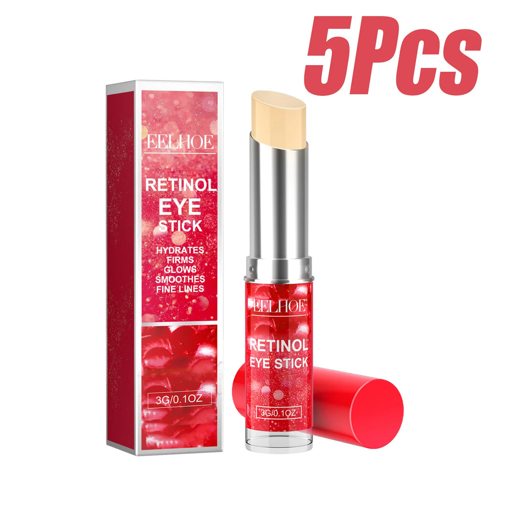 Retinol Eye Stick Anti-Wrinkle Lifting Firming Eye Cream Stick for Dark Circles & Fine Lines Moisturizing Brightening Skin Care Qme 5 x 3g Boxed