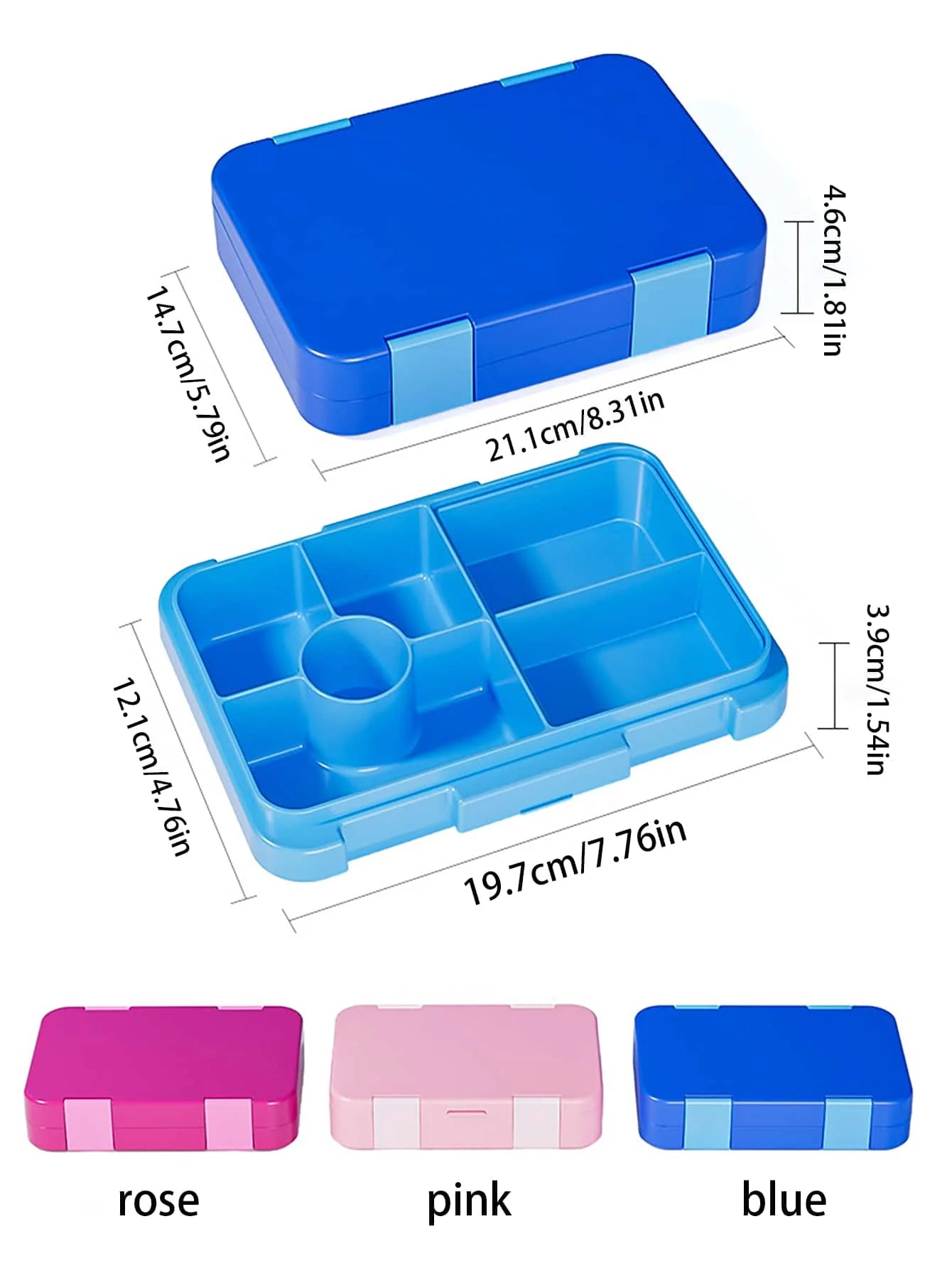 Large Capacity Double Button Lunch Box Divided Bento Detachable Easy Qme
